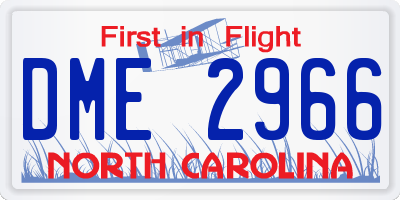 NC license plate DME2966
