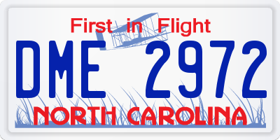 NC license plate DME2972
