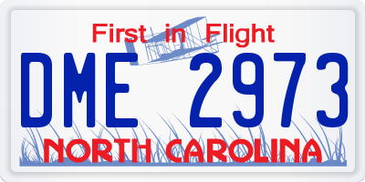 NC license plate DME2973