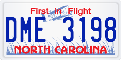 NC license plate DME3198