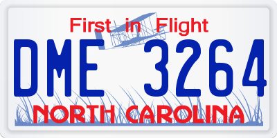 NC license plate DME3264