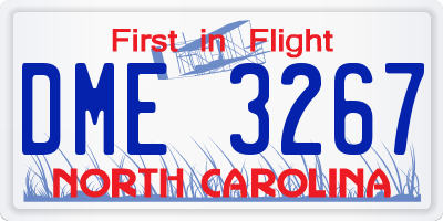 NC license plate DME3267
