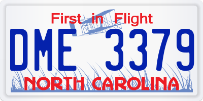 NC license plate DME3379