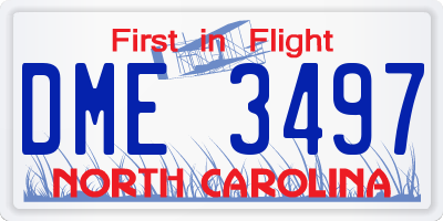 NC license plate DME3497