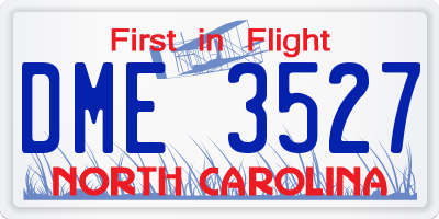 NC license plate DME3527