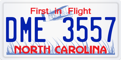 NC license plate DME3557