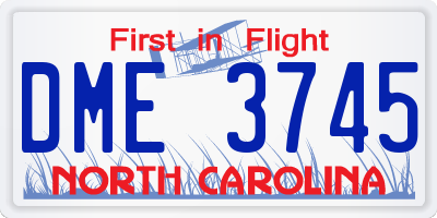 NC license plate DME3745