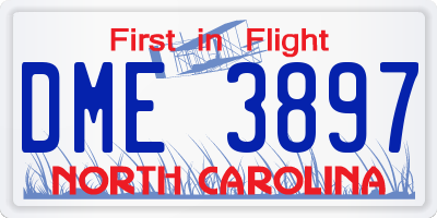 NC license plate DME3897