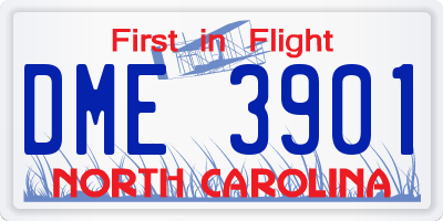 NC license plate DME3901