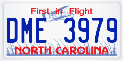 NC license plate DME3979