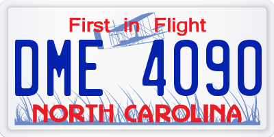 NC license plate DME4090