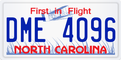 NC license plate DME4096