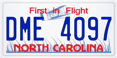 NC license plate DME4097