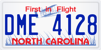 NC license plate DME4128