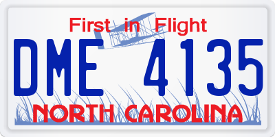 NC license plate DME4135