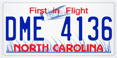 NC license plate DME4136