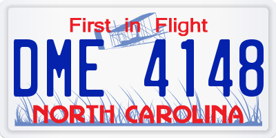NC license plate DME4148