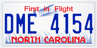 NC license plate DME4154