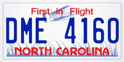 NC license plate DME4160