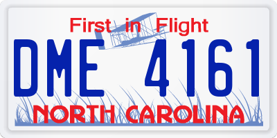 NC license plate DME4161