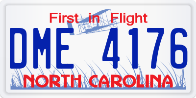 NC license plate DME4176