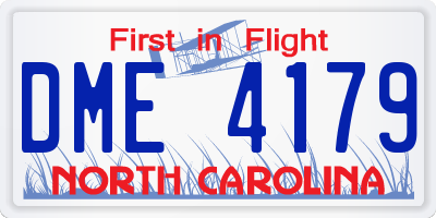NC license plate DME4179