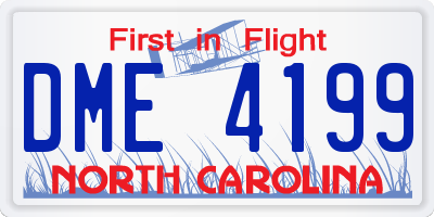 NC license plate DME4199