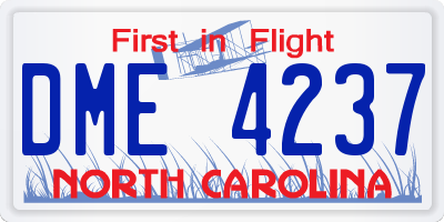 NC license plate DME4237