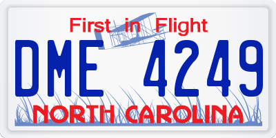 NC license plate DME4249