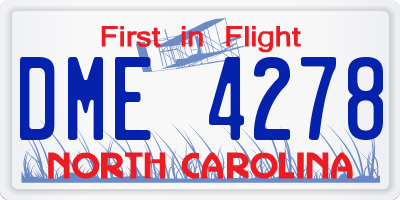 NC license plate DME4278