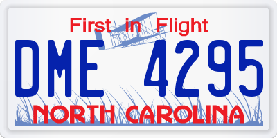 NC license plate DME4295