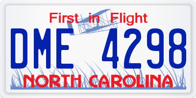 NC license plate DME4298