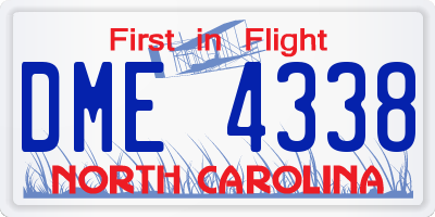 NC license plate DME4338