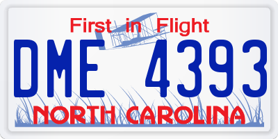 NC license plate DME4393