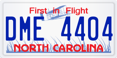 NC license plate DME4404