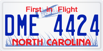 NC license plate DME4424