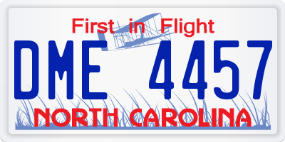 NC license plate DME4457