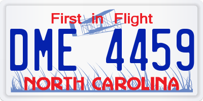 NC license plate DME4459