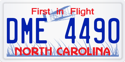 NC license plate DME4490