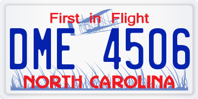 NC license plate DME4506