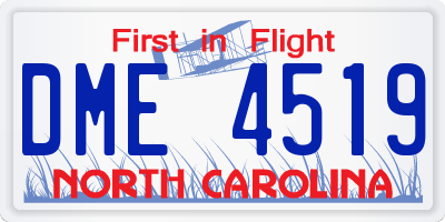 NC license plate DME4519