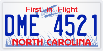 NC license plate DME4521