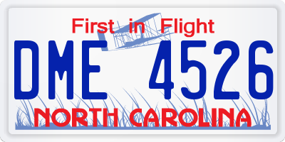 NC license plate DME4526