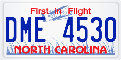 NC license plate DME4530