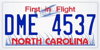NC license plate DME4537