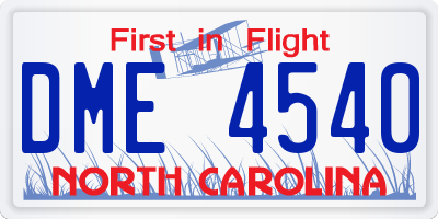 NC license plate DME4540