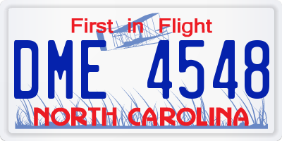 NC license plate DME4548