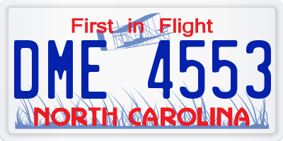 NC license plate DME4553