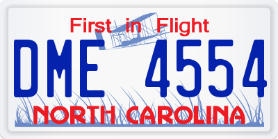 NC license plate DME4554