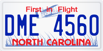 NC license plate DME4560
